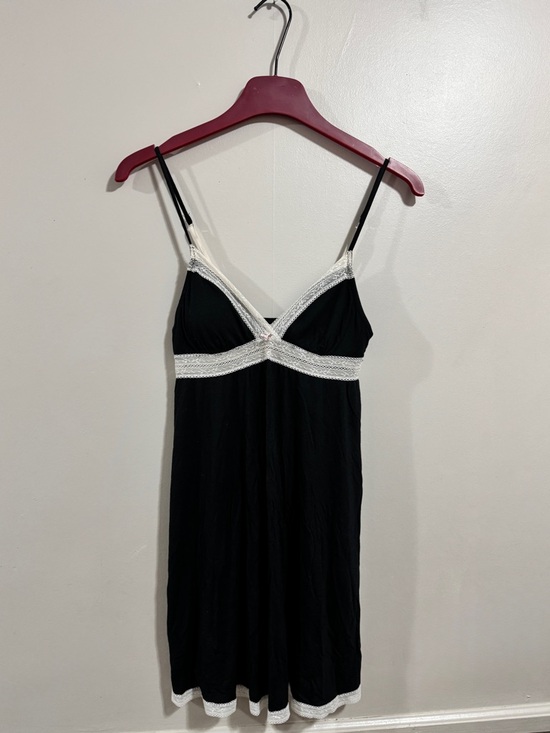 Victoria's Secret Other - Victoria's Secret Black Slip with White Lace Trim Woman’s Size Small